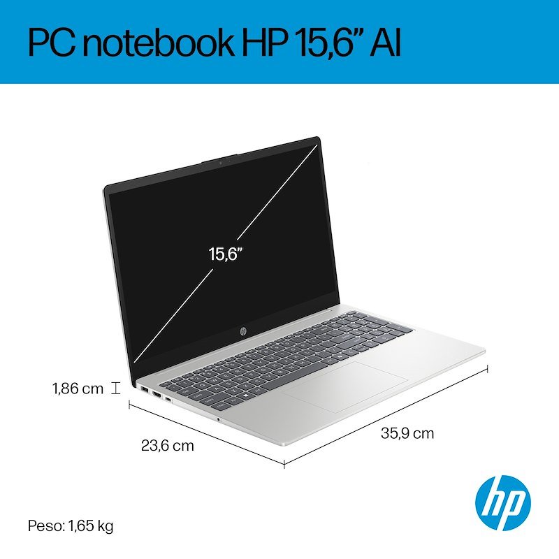 Hp Notebook Laptop AI 32GB/ 1TB 15-fd2022nl Natural Silver