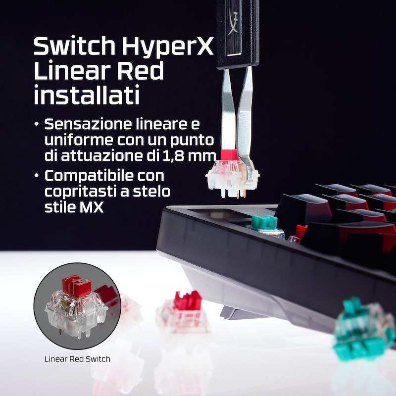 Hp Tastiera Gaming HyperX Origins 2 1800 Retroilluminata Nero