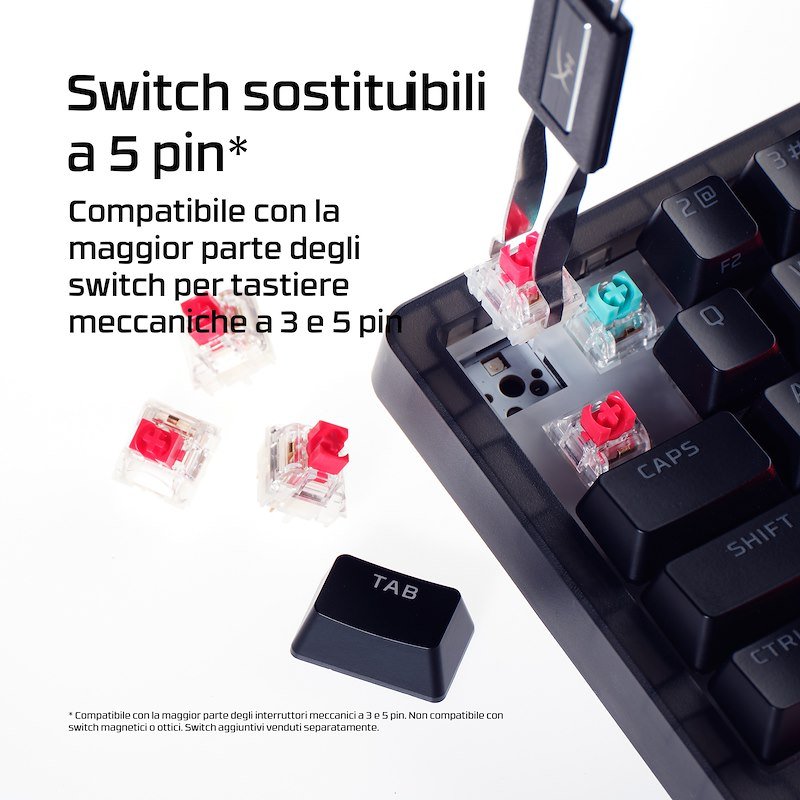 Hyperx Tastiera da gaming Origins 2 65 QWERTY USA Nera