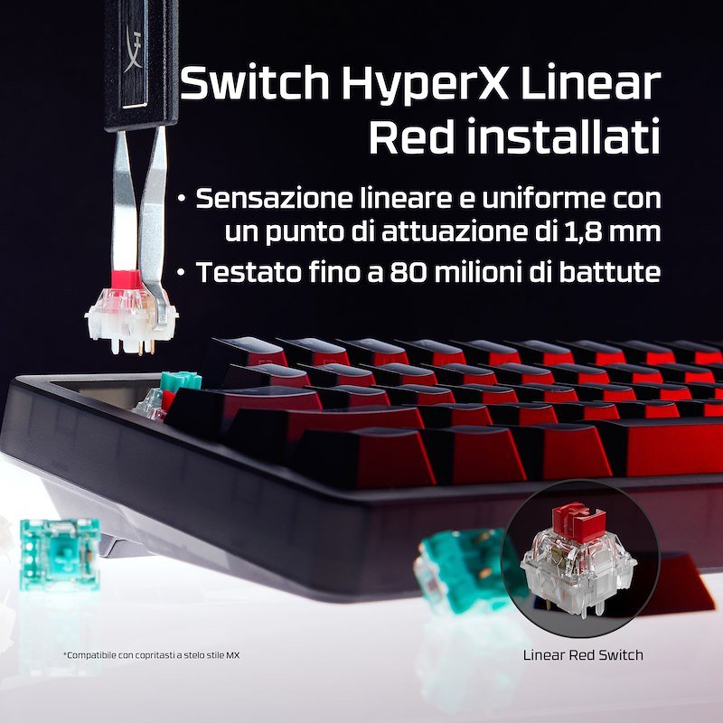 Hyperx Tastiera da gaming Origins 2 65 QWERTY USA Nera