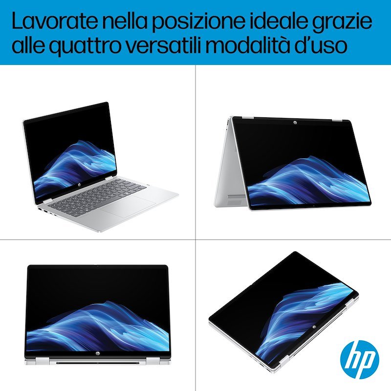 Hp Notebook Convertibile 14" 8/512 GB Omnibook 5 Flip 2-in-1 X360 14-fp0000nlx Glacier Silver