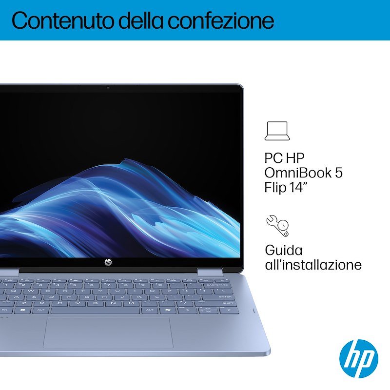 Hp Notebook convertibile Omnibook 5 Flip X360 14-fp0007nlx Sky blue