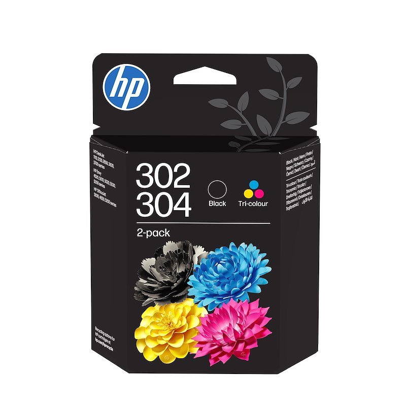 Hp Confezione da 2 cartucce di inchiostro tricromia e nero 302/304