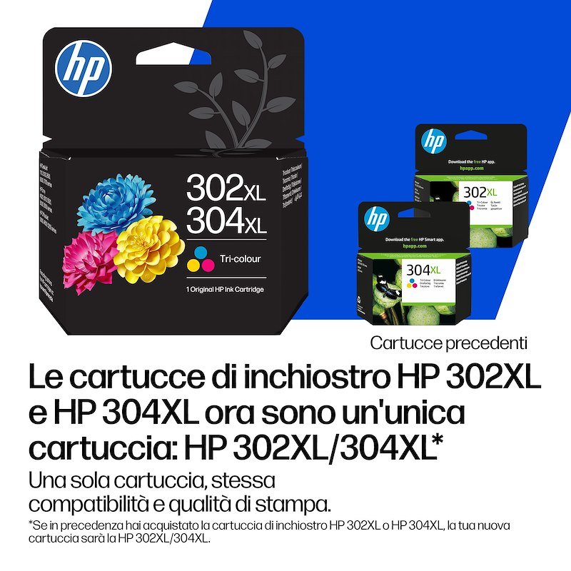 Hp Cartuccia di inchiostro in tricromia originale HP 302XL/304XL B7rt8ae#30a