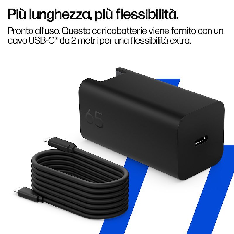 Hp Alimentatore Notebook con cavo USB-C GaN 65W C90mraa Nero