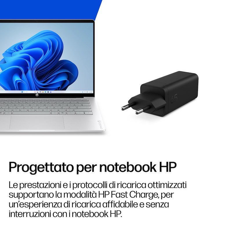 Hp Alimentatore Notebook con cavo USB-C GaN 65W C90mraa Nero