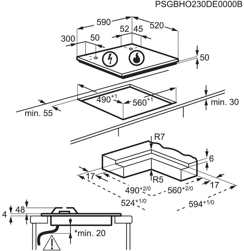 Aeg Piano cottura misto Cn071436dh