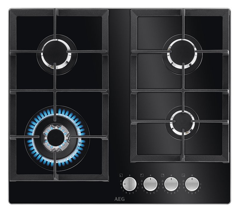 Aeg Piano cottura gas Hkb64420nb Nero/Gas on glass