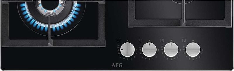 Aeg Piano cottura gas Hkb64420nb Nero/Gas on glass