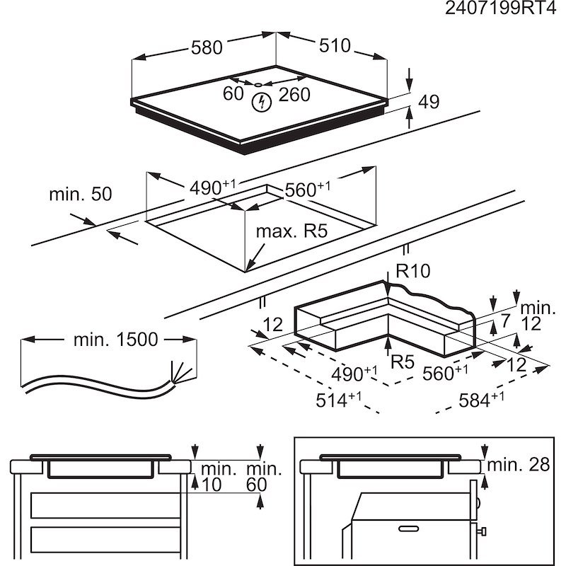 Aeg Piano cottura induzione To64im0bib nero