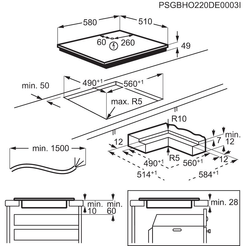 Aeg Piano cottura induzione To64im0bib nero