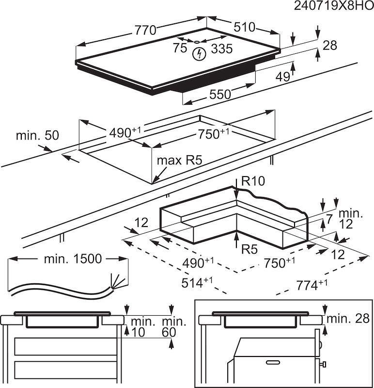 Aeg	Piano cottura elettrico To84ib00ib Nero