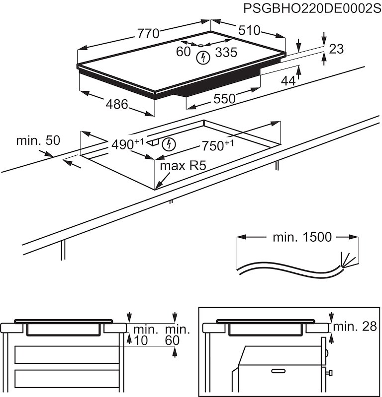 Aeg	Piano cottura elettrico To84ib00ib Nero