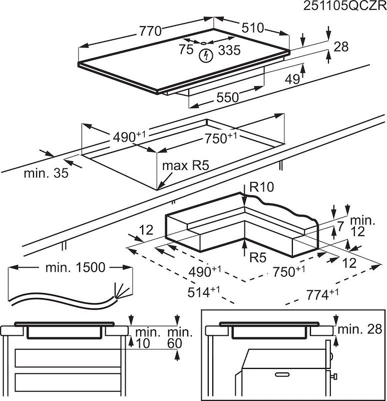 Aeg	Piano cottura elettrico To84ib00ib Nero