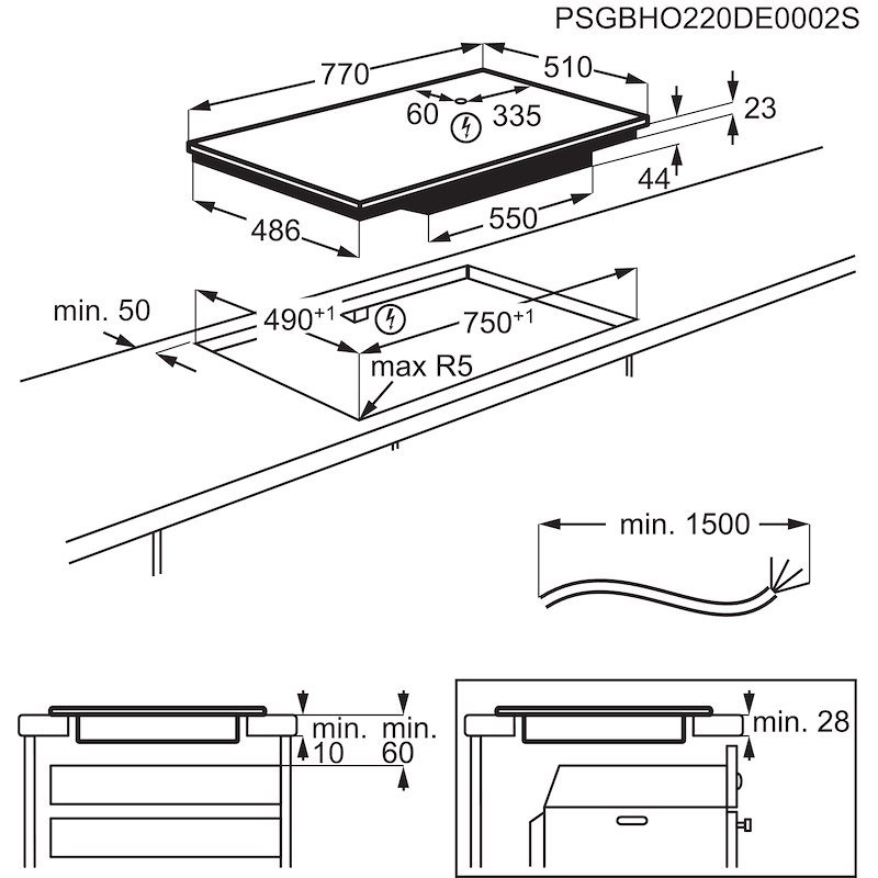 Aeg	Piano cottura elettrico To84ib00ib Nero