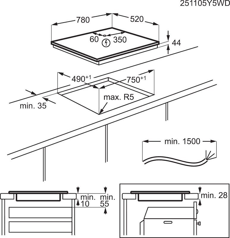 Aeg Piano cottura induzione TR84IT00FB Nero