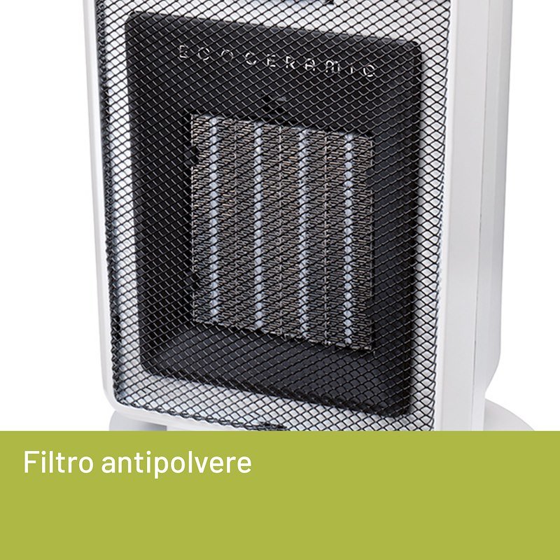 Imetec Termoventilatore EcoCeramic Compact 4033 Bianco e Nero