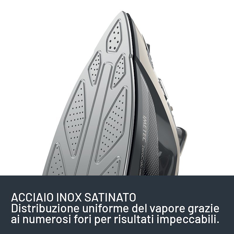Imetec Ferro da Stiro a Vapore Zerocalc Power 9049 Nero e Sabbia