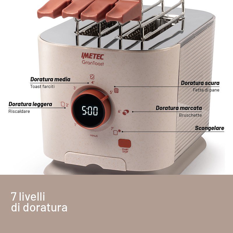 Imetec Tostapane  GRANTOAST 7504 Sabbia Terra di Siena