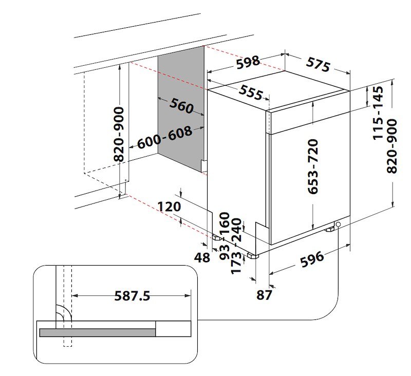 Whirlpool Lavastoviglie da incasso Wb 6020 P X