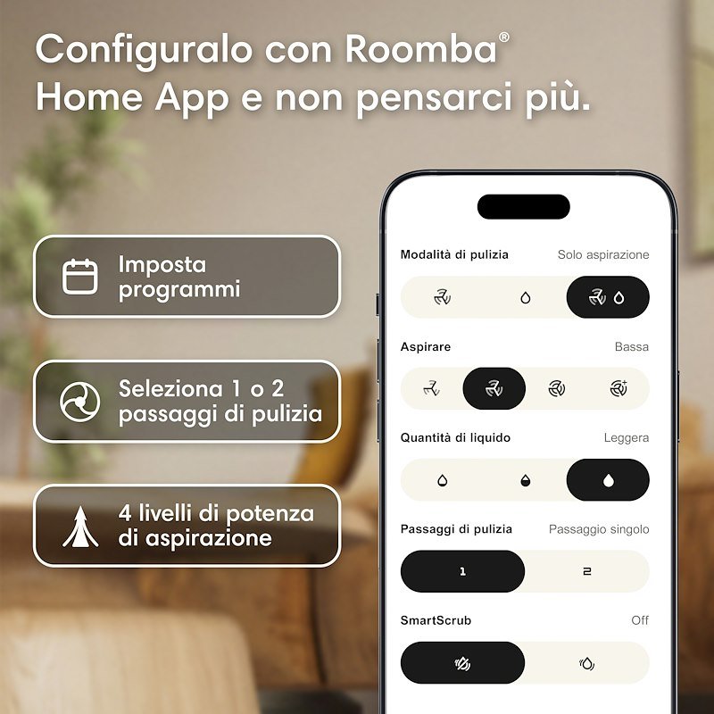 Irobot Robot Aspirapolvere e Lavapavimenti 2in1 Roomba 115 Combo White