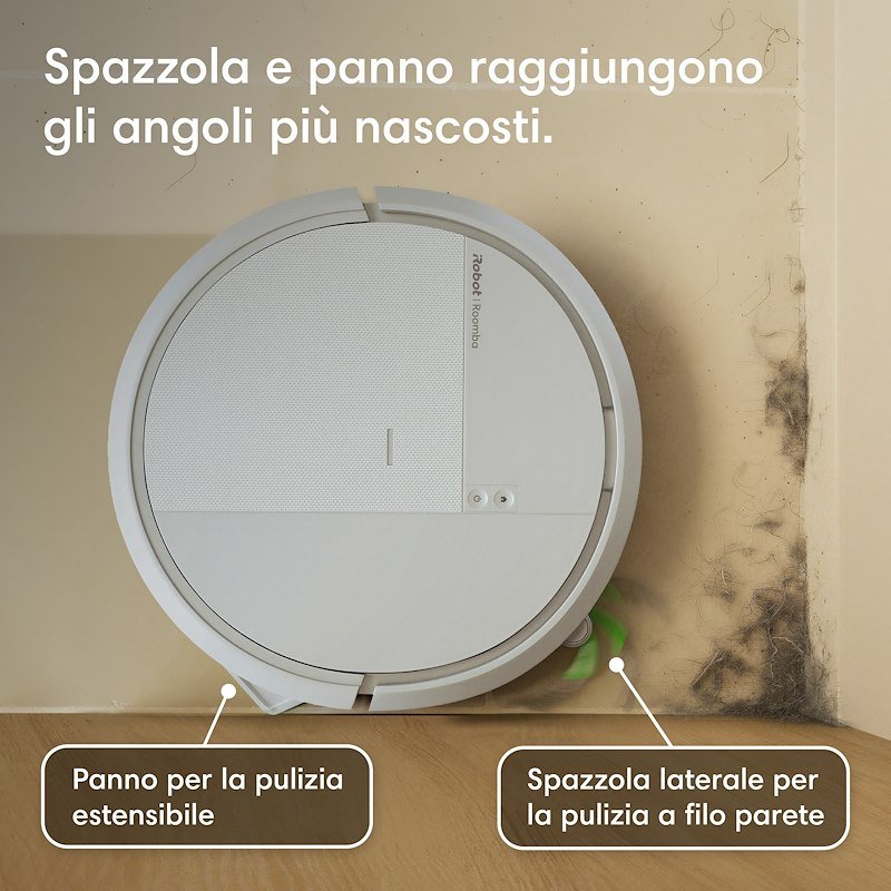 Irobot Robot Aspirapolvere e Lavapavimenti 2in1 Roomba 115 Combo White