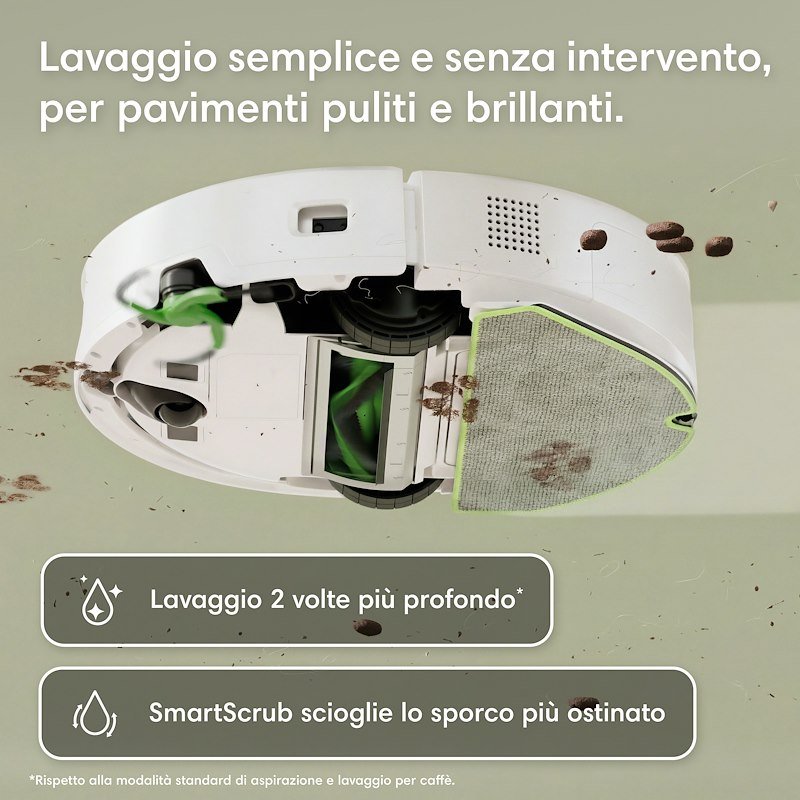 Irobot Robot Aspirapolvere e Lavapavimenti 2in1 Roomba 115 Combo White