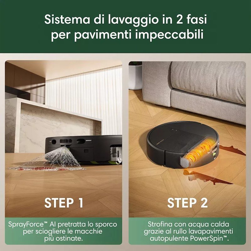 Irobot Robot 2 in 1 lava e aspira Roomba Plus 675 Combo + AutoWash Dock Black