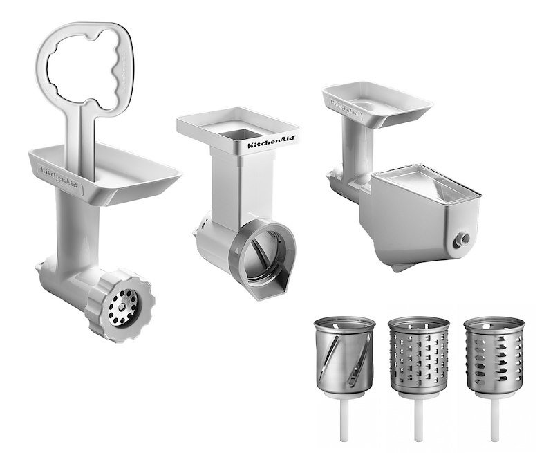 KitchenAid Set di 3 Accessori Tritatutto + Passaverdure + Grattugia 5ksm2fppc