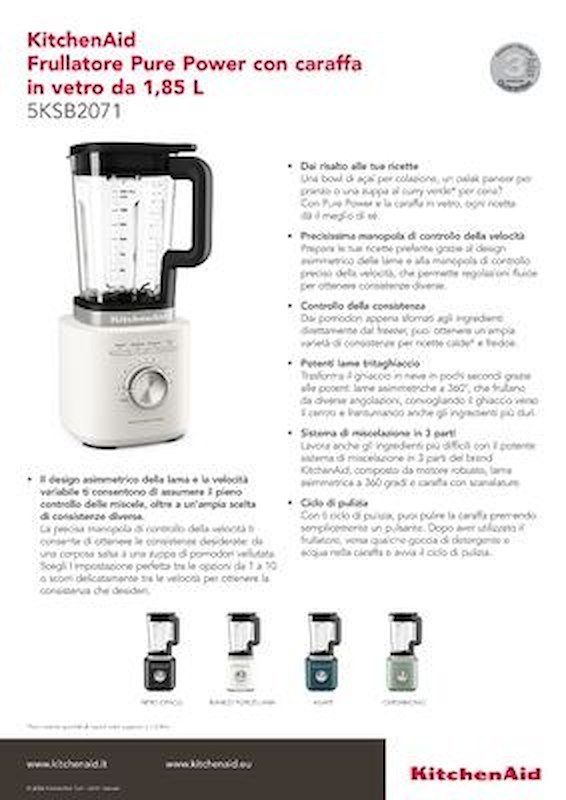 Kitchenaid frullatore Pure Power 5ksb2071edc Cardamomo