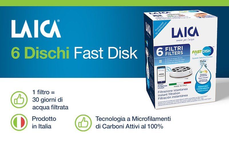 Laica Filtri per Acqua 6Pz Fast Disk Fdo6aa00