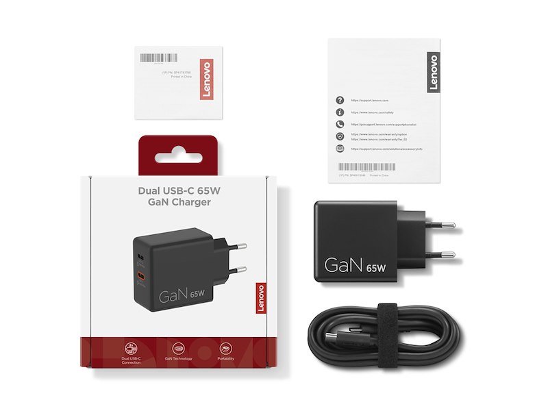 Lenovo Caricabatterie Dual USB-C 65W GaNG0a6065beu