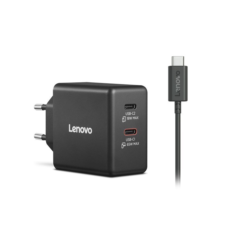 Lenovo Caricabatterie Dual USB-C 65W GaNG0a6065beu