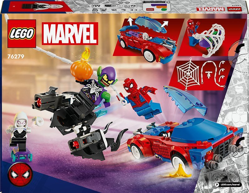 Lego® Marvel Auto da corsa di Spider-Man e Venom Goblin 76279