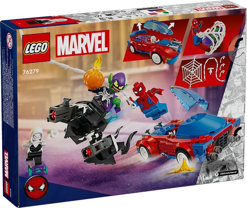 Lego® Marvel Auto da corsa di Spider-Man e Venom Goblin 76279