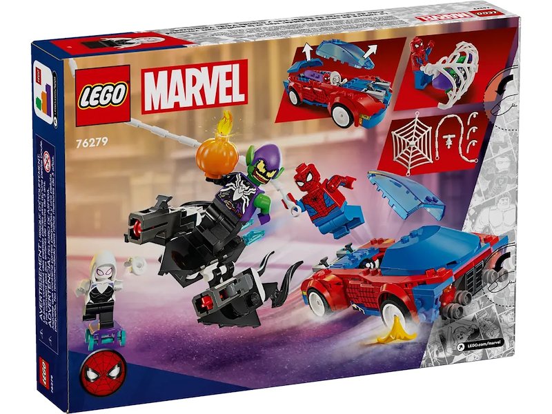 Lego® Marvel Auto da corsa di Spider-Man e Venom Goblin 76279