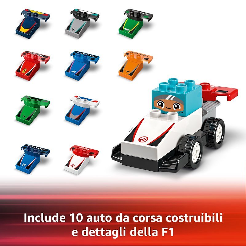 Lego Duplo Auto da corsa e piloti Team F1 10445