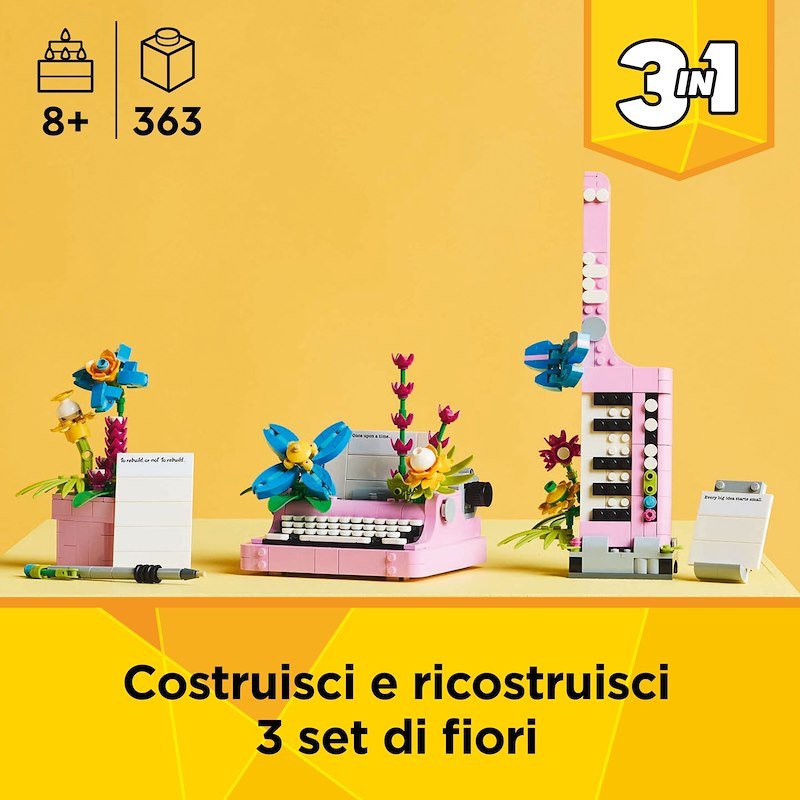 Lego® MACCHINA DA SCRIVERE CON FIORI- 31169