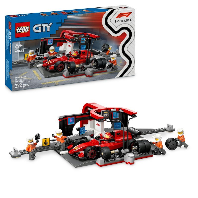 Lego® City Pit Stop e meccanici con monoposto Ferrari F1 (60443)
