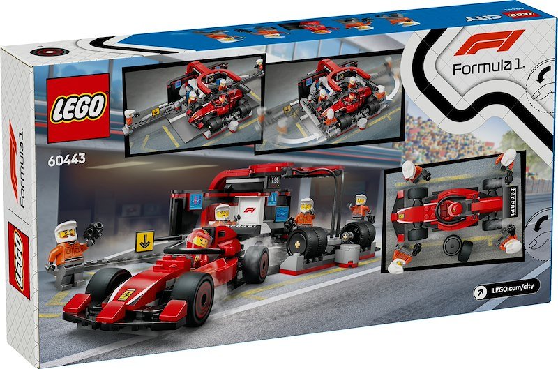 Lego® City Pit Stop e meccanici con monoposto Ferrari F1 (60443)
