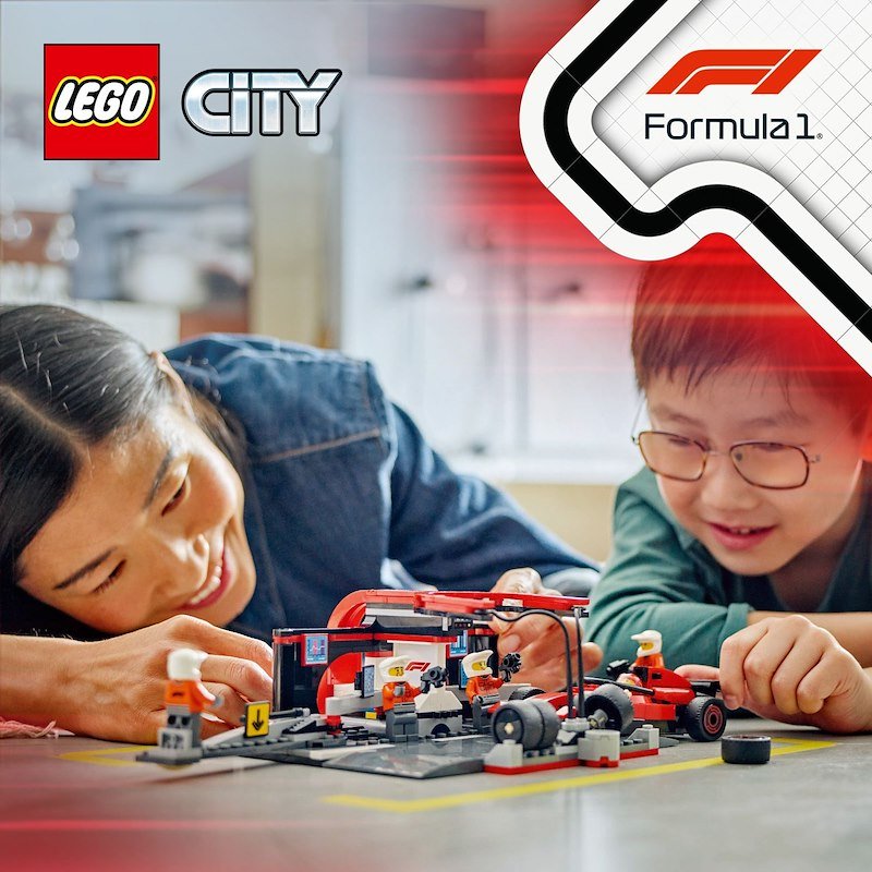 Lego® City Pit Stop e meccanici con monoposto Ferrari F1 (60443)