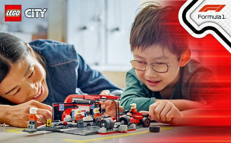 Lego® City Pit Stop e meccanici con monoposto Ferrari F1 (60443)