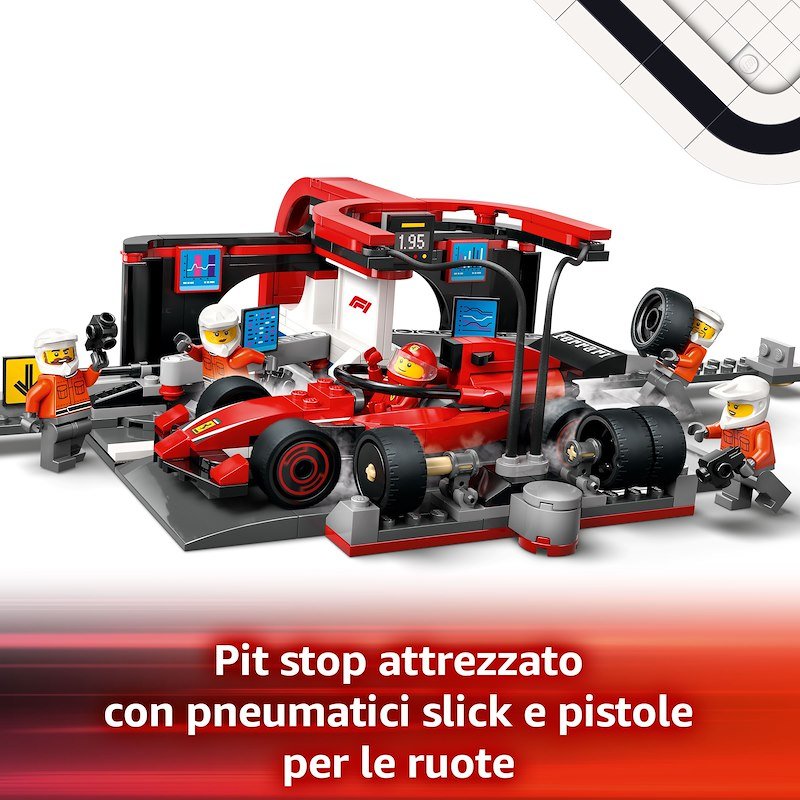 Lego® City Pit Stop e meccanici con monoposto Ferrari F1 (60443)