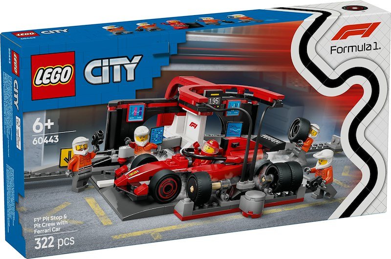 Lego® City Pit Stop e meccanici con monoposto Ferrari F1 (60443)