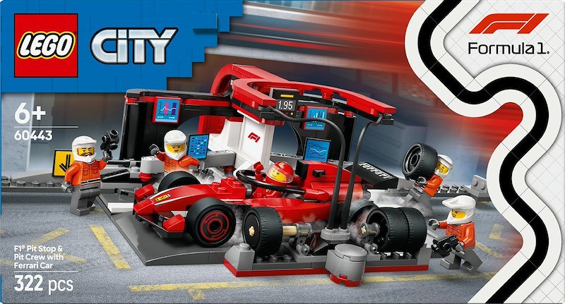 Lego® City Pit Stop e meccanici con monoposto Ferrari F1 (60443)