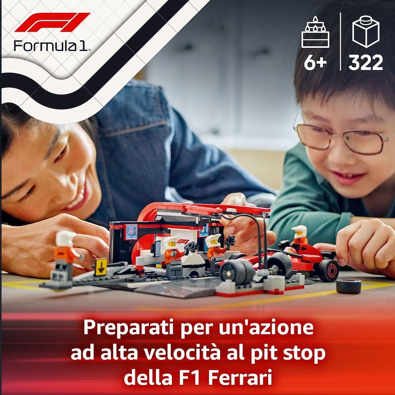 Lego® City Pit Stop e meccanici con monoposto Ferrari F1 (60443)