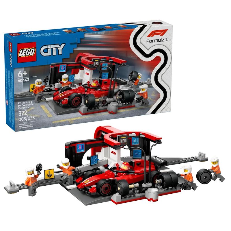 Lego® City Pit Stop e meccanici con monoposto Ferrari F1 (60443)