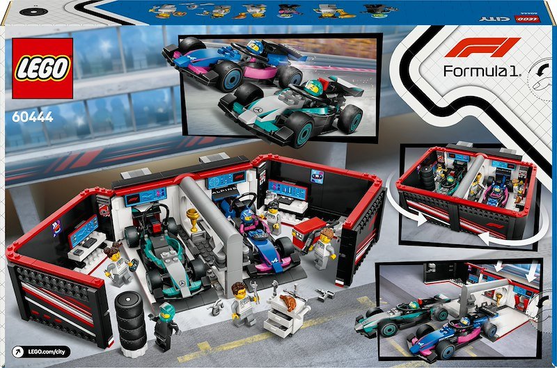 Lego City Garage con monoposto Mercedes-AMG e Alpine F1 60444