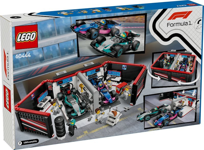 Lego City Garage con monoposto Mercedes-AMG e Alpine F1 60444