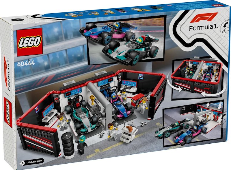 Lego City Garage con monoposto Mercedes-AMG e Alpine F1 60444